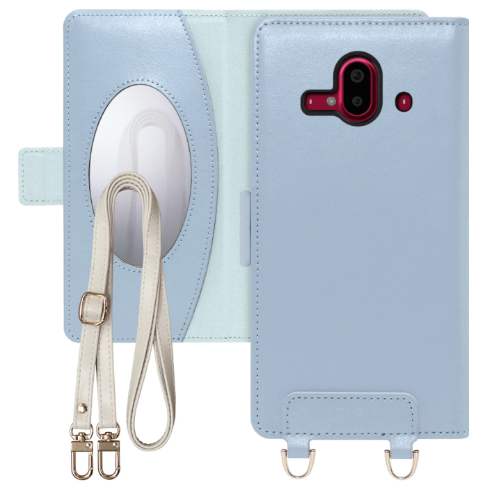 [ LOOF SWEET MIRROR Series ] らくらくスマートフォン F-52B FUJITSU FCNT スマホケース  ショルダー付き手帳型スマホケース ミラー付き カードポケット 本革 [ らくらくスマートフォン F-52B ]