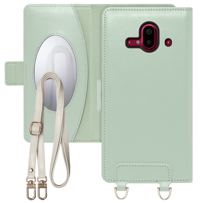 [ LOOF SWEET MIRROR Series ] らくらくスマートフォン F-52B FUJITSU FCNT スマホケース  ショルダー付き手帳型スマホケース ミラー付き カードポケット 本革 [ らくらくスマートフォン F-52B ]