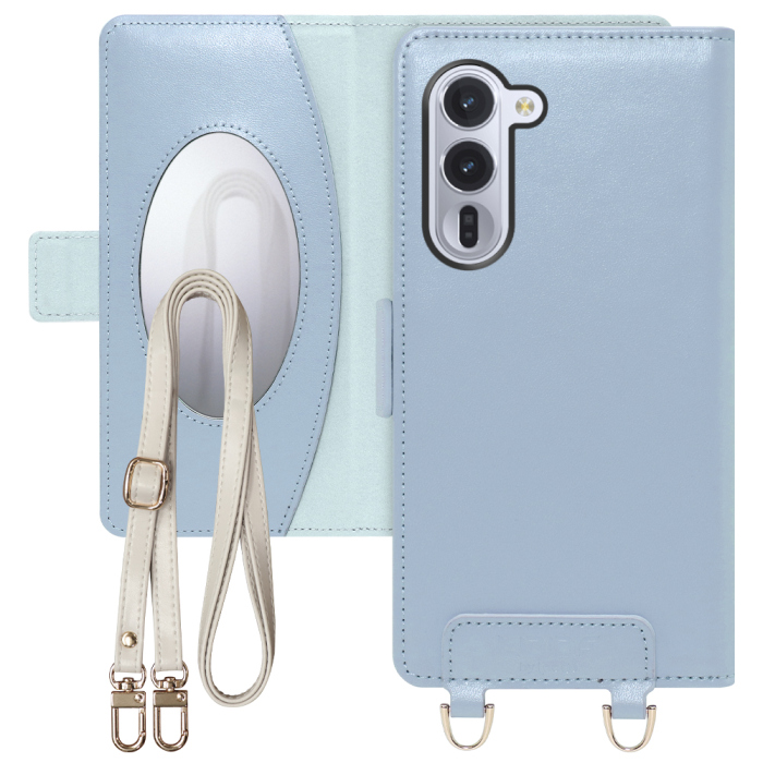 [ LOOF SWEET MIRROR Series ] arrows Alpha F-51F M08 アルファ スマホケース  ショルダー付き手帳型スマホケース ミラー付き カードポケット 本革 [ arrows Alpha ]