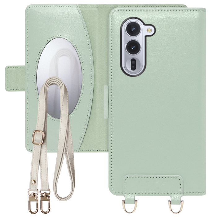 [ LOOF SWEET MIRROR Series ] arrows Alpha F-51F M08 アルファ スマホケース  ショルダー付き手帳型スマホケース ミラー付き カードポケット 本革 [ arrows Alpha ]