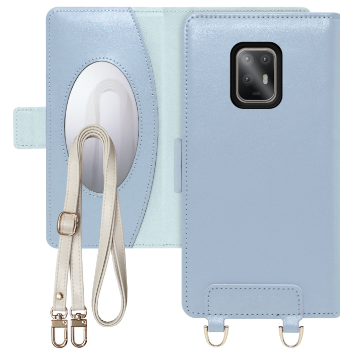 [ LOOF SWEET MIRROR Series ] arrows 5G F-51A arrows5g アローズ FUJITSU FCNT スマホケース  ショルダー付き手帳型スマホケース ミラー付き カードポケット 本革 [ arrows 5G F-51A ]