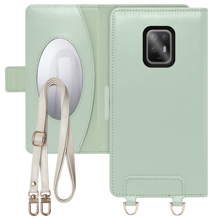 [ LOOF SWEET MIRROR Series ] arrows 5G F-51A arrows5g アローズ FUJITSU FCNT スマホケース  ショルダー付き手帳型スマホケース ミラー付き カードポケット 本革 [ arrows 5G F-51A ]