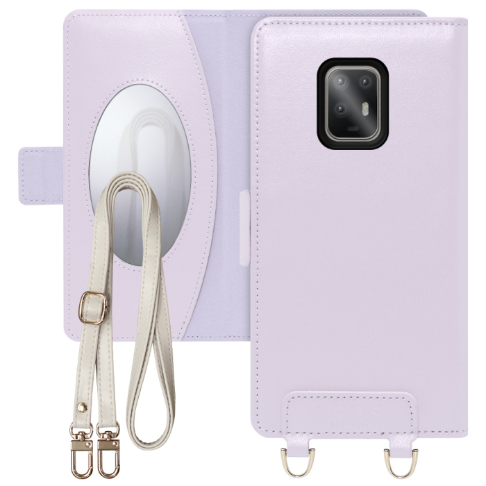 [ LOOF SWEET MIRROR Series ] arrows 5G F-51A arrows5g アローズ FUJITSU FCNT スマホケース  ショルダー付き手帳型スマホケース ミラー付き カードポケット 本革 [ arrows 5G F-51A ]