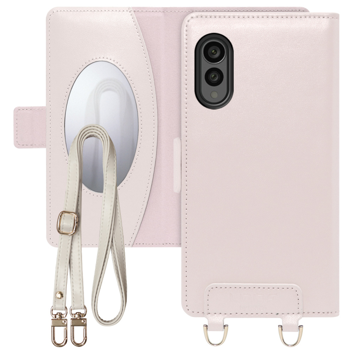 [ LOOF SWEET MIRROR Series ] arrows N F-51C arrowsn アローズ FUJITSU FCNT スマホケース  ショルダー付き手帳型スマホケース ミラー付き カードポケット 本革 [ arrows N F-51C ]