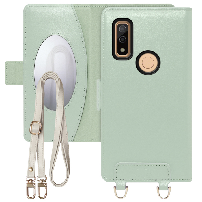 [ LOOF SWEET MIRROR Series ] arrows We F-51B / FCG01 / A101FC arrowswe アローズ FUJITSU FCNT スマホケース  ショルダー付き手帳型スマホケース ミラー付き カードポケット 本革 [ arrows We ]