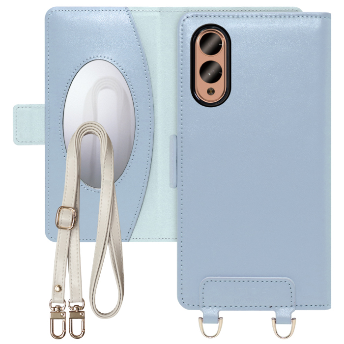 [ LOOF SWEET MIRROR Series ] arrows We2 F-52E / FCG02 FUJITSU FCNT スマホケース  ショルダー付き手帳型スマホケース ミラー付き カードポケット 本革 [ arrows We2 ]