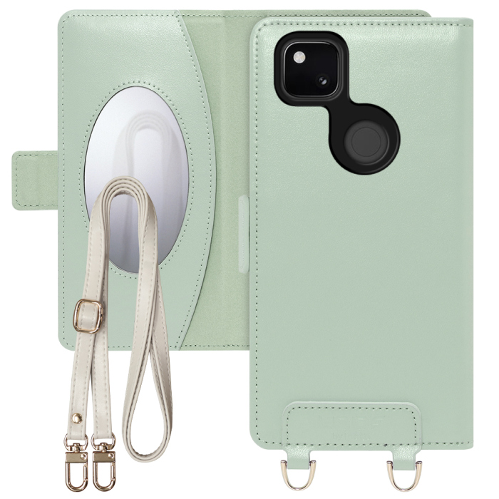 [ LOOF SWEET MIRROR Series ] Google Pixel 4a pixel4a googlepixel4a スマホケース  ショルダー付き手帳型スマホケース ミラー付き カードポケット 本革 [ Google Pixel 4a ]