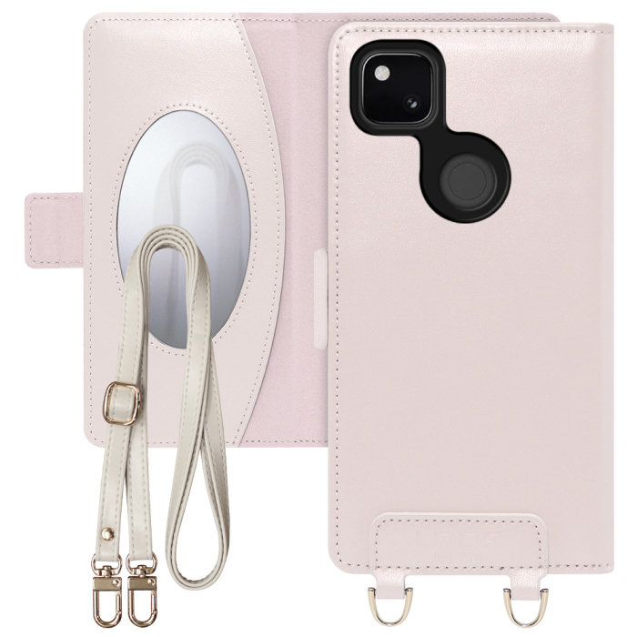 [ LOOF SWEET MIRROR Series ] Google Pixel 4a pixel4a googlepixel4a スマホケース  ショルダー付き手帳型スマホケース ミラー付き カードポケット 本革 [ Google Pixel 4a ]