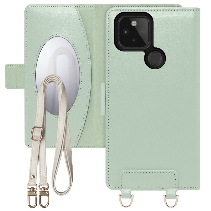 [ LOOF SWEET MIRROR Series ] Google Pixel 4a 5G pixel4a5g googlepixel4a5g スマホケース  ショルダー付き手帳型スマホケース ミラー付き カードポケット 本革 [ Google Pixel 4a 5G ]