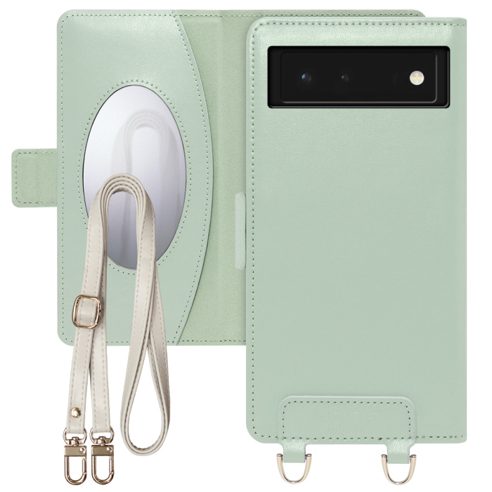 [ LOOF SWEET MIRROR Series ] Google Pixel 6 googlepixel6 pixel6 ピクセル6 スマホケース  ショルダー付き手帳型スマホケース ミラー付き カードポケット 本革 [ Google Pixel 6 ]