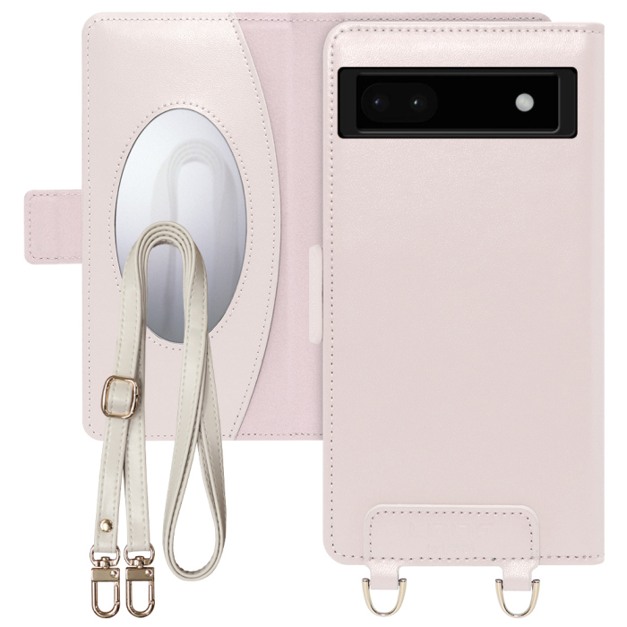 [ LOOF SWEET MIRROR Series ] Google Pixel 6a googlepixel6a pixel6a スマホケース  ショルダー付き手帳型スマホケース ミラー付き カードポケット 本革 [ Google Pixel 6a ]