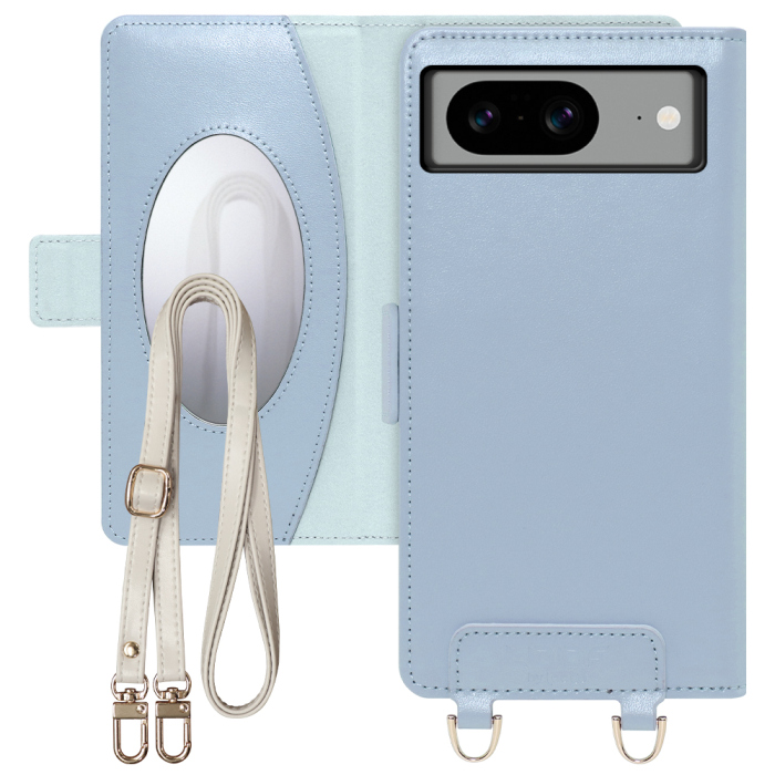 [ LOOF SWEET MIRROR Series ] Google pixel 8 googlepixel8 Pixel8 ピクセル8 スマホケース  ショルダー付き手帳型スマホケース ミラー付き カードポケット 本革 [ Google Pixel 8 ]