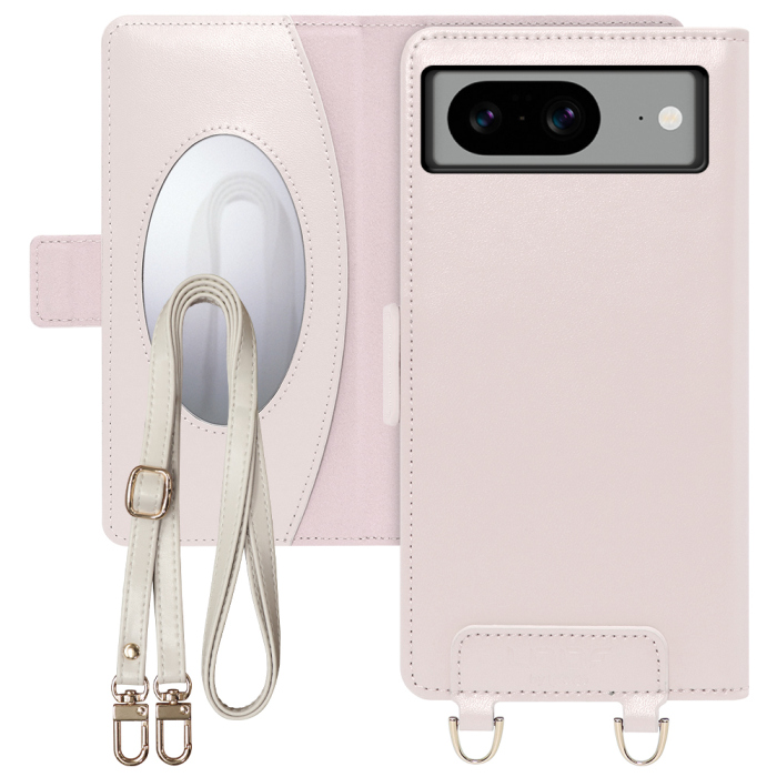 [ LOOF SWEET MIRROR Series ] Google pixel 8 googlepixel8 Pixel8 ピクセル8 スマホケース  ショルダー付き手帳型スマホケース ミラー付き カードポケット 本革 [ Google Pixel 8 ]