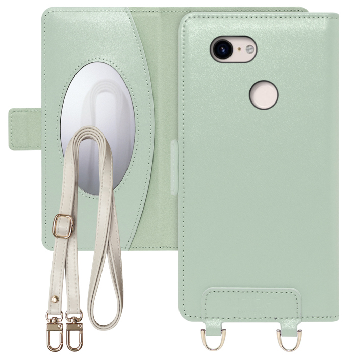 [ LOOF SWEET MIRROR Series ] Google Pixel 3 pixel3 ピクセル3 スマホケース  ショルダー付き手帳型スマホケース ミラー付き カードポケット 本革 [ Google Pixel 3 ]
