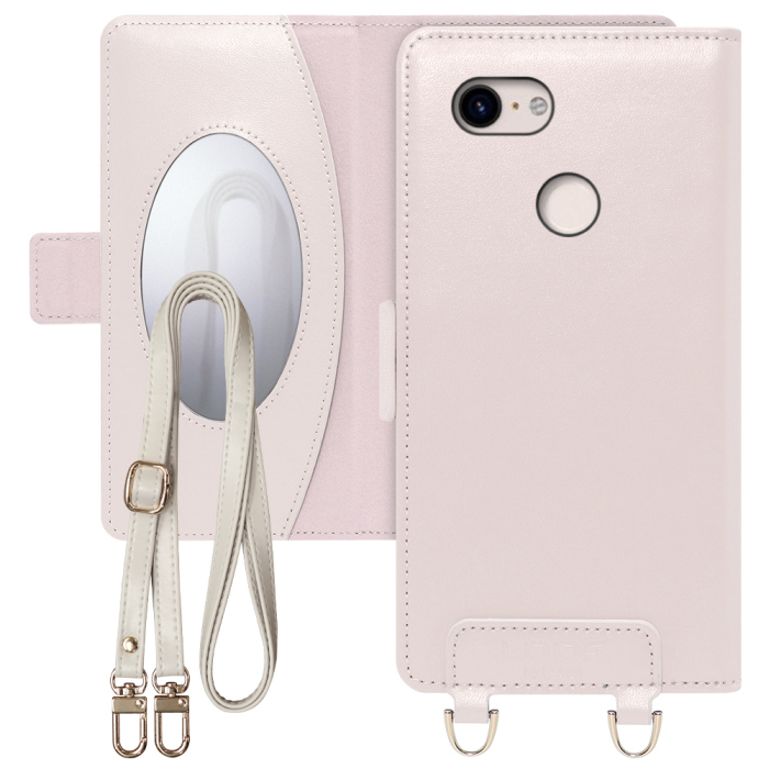 [ LOOF SWEET MIRROR Series ] Google Pixel 3 pixel3 ピクセル3 スマホケース  ショルダー付き手帳型スマホケース ミラー付き カードポケット 本革 [ Google Pixel 3 ]