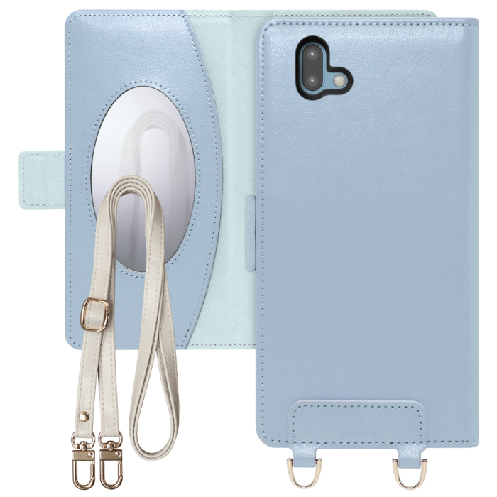 [ LOOF SWEET MIRROR Series ] arrows U /  J arrowsu arrowsj アローズ FUJITSU FCNT スマホケース  ショルダー付き手帳型スマホケース ミラー付き カードポケット 本革 [ arrows U / arrows J ]