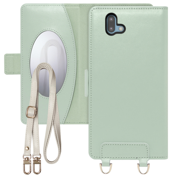 [ LOOF SWEET MIRROR Series ] arrows U /  J arrowsu arrowsj アローズ FUJITSU FCNT スマホケース  ショルダー付き手帳型スマホケース ミラー付き カードポケット 本革 [ arrows U / arrows J ]