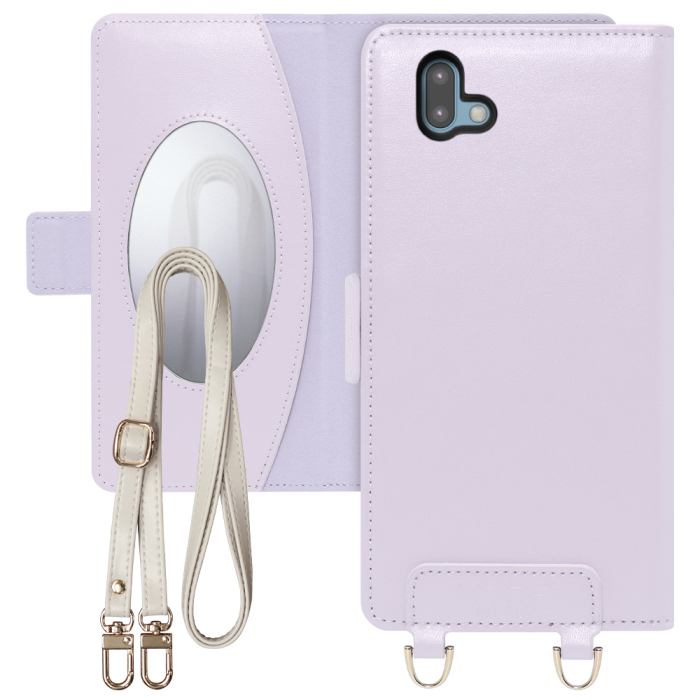 [ LOOF SWEET MIRROR Series ] arrows U /  J arrowsu arrowsj アローズ FUJITSU FCNT スマホケース  ショルダー付き手帳型スマホケース ミラー付き カードポケット 本革 [ arrows U / arrows J ]