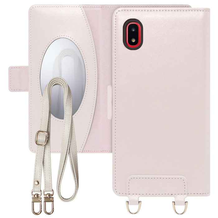 [ LOOF SWEET MIRROR Series ] Galaxy A20 SC-02M / SCV46 galaxya20 スマホケース  ショルダー付き手帳型スマホケース ミラー付き カードポケット 本革 [ Galaxy A20 ]
