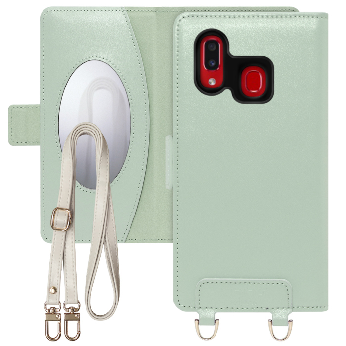[ LOOF SWEET MIRROR Series ] Galaxy A30 SCV43 galaxya30 スマホケース  ショルダー付き手帳型スマホケース ミラー付き カードポケット 本革 [ Galaxy A30 ]