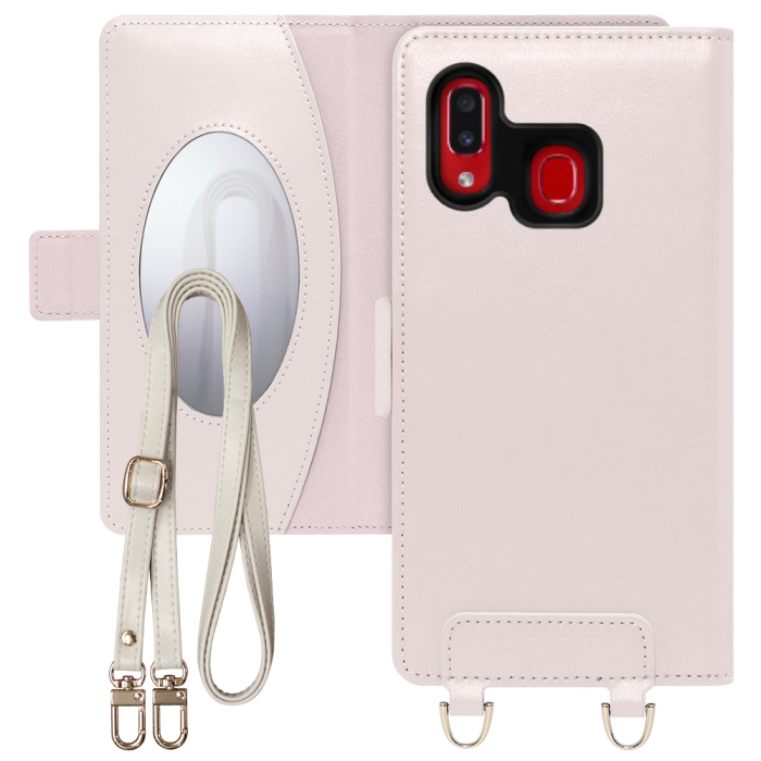 [ LOOF SWEET MIRROR Series ] Galaxy A30 SCV43 galaxya30 スマホケース  ショルダー付き手帳型スマホケース ミラー付き カードポケット 本革 [ Galaxy A30 ]