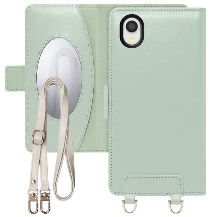 [ LOOF SWEET MIRROR Series ] Galaxy A22 5G SC-56B a225g スマホケース  ショルダー付き手帳型スマホケース ミラー付き カードポケット 本革 [ Galaxy A22 5G ]