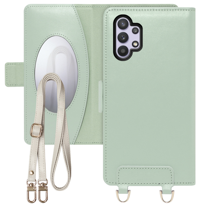 [ LOOF SWEET MIRROR Series ] Galaxy A32 5G SCG08 a325g スマホケース  ショルダー付き手帳型スマホケース ミラー付き カードポケット 本革 [ Galaxy A32 5G ]