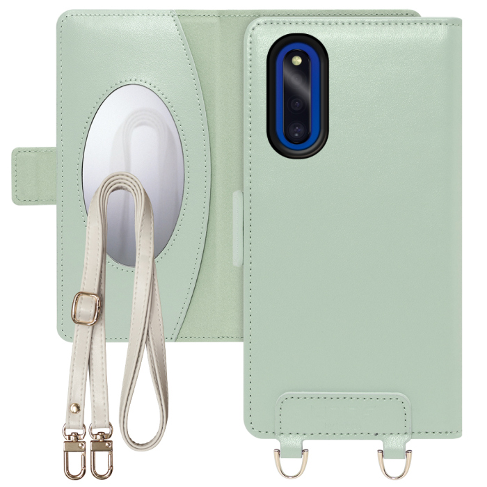 [ LOOF SWEET MIRROR Series ] Galaxy A41 SC-41A /  SCV48  スマホケース  ショルダー付き手帳型スマホケース ミラー付き カードポケット 本革 [ Galaxy A41 ]