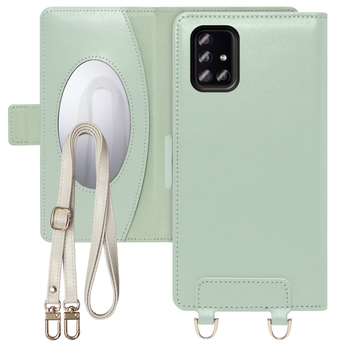 [ LOOF SWEET MIRROR Series ] Galaxy A51 5G SC-54A / SCG07 a515g スマホケース  ショルダー付き手帳型スマホケース ミラー付き カードポケット 本革 [ Galaxy A51 5G ]