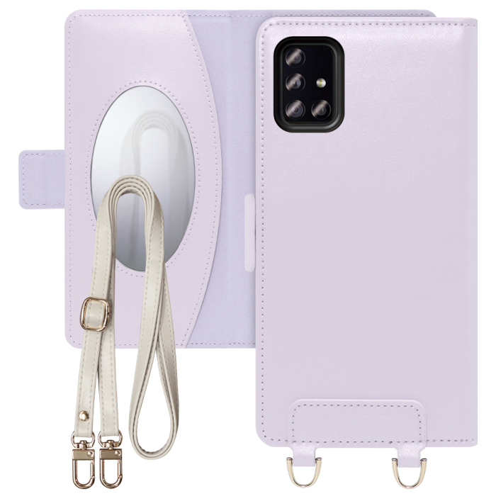 [ LOOF SWEET MIRROR Series ] Galaxy A51 5G SC-54A / SCG07 a515g スマホケース  ショルダー付き手帳型スマホケース ミラー付き カードポケット 本革 [ Galaxy A51 5G ]