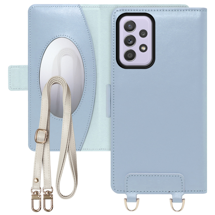[ LOOF SWEET MIRROR Series ] Galaxy A52 5G SC-53B a525g スマホケース  ショルダー付き手帳型スマホケース ミラー付き カードポケット 本革 [ Galaxy A52 5G ]