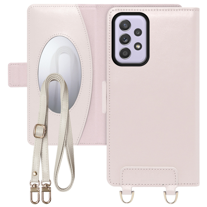 [ LOOF SWEET MIRROR Series ] Galaxy A52 5G SC-53B a525g スマホケース  ショルダー付き手帳型スマホケース ミラー付き カードポケット 本革 [ Galaxy A52 5G ]