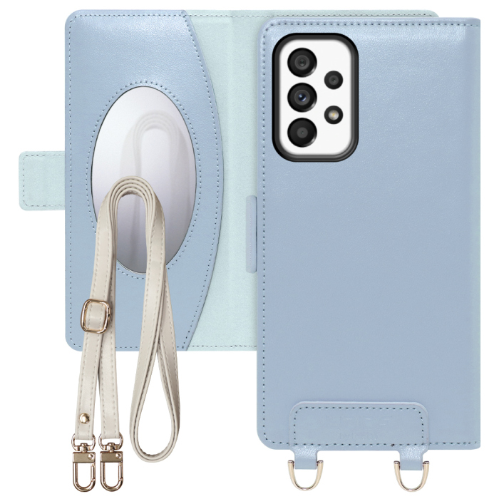 [ LOOF SWEET MIRROR Series ] Galaxy A53 5G SC-53C / SCG15 a535g スマホケース  ショルダー付き手帳型スマホケース ミラー付き カードポケット 本革 [ Galaxy A53 5G ]