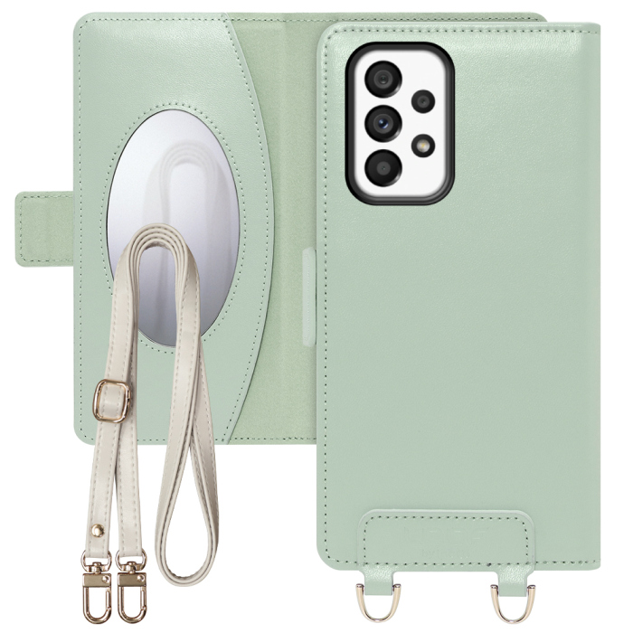 [ LOOF SWEET MIRROR Series ] Galaxy A53 5G SC-53C / SCG15 a535g スマホケース  ショルダー付き手帳型スマホケース ミラー付き カードポケット 本革 [ Galaxy A53 5G ]