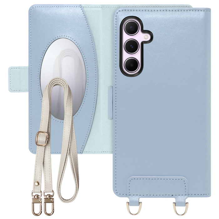 [ LOOF SWEET MIRROR Series ] Galaxy A55 5G  スマホケース  ショルダー付き手帳型スマホケース ミラー付き カードポケット 本革 [ Galaxy A55 5G ]