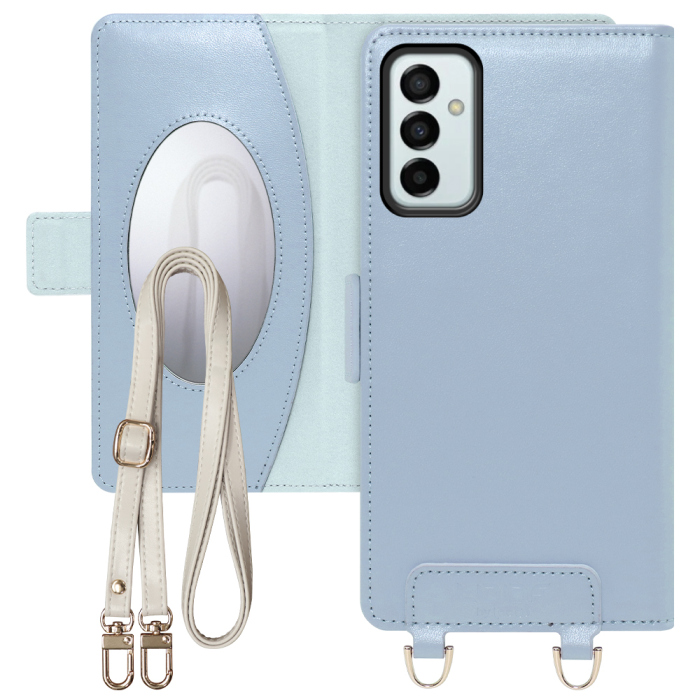 [ LOOF SWEET MIRROR Series ] Galaxy M23 5G m235g スマホケース  ショルダー付き手帳型スマホケース ミラー付き カードポケット 本革 [ Galaxy M23 5G ]
