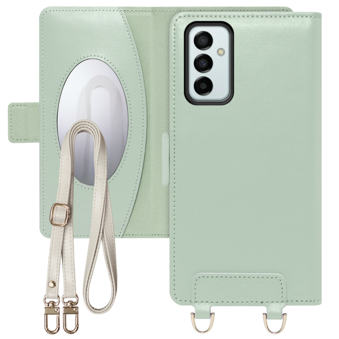 [ LOOF SWEET MIRROR Series ] Galaxy M23 5G m235g スマホケース  ショルダー付き手帳型スマホケース ミラー付き カードポケット 本革 [ Galaxy M23 5G ]