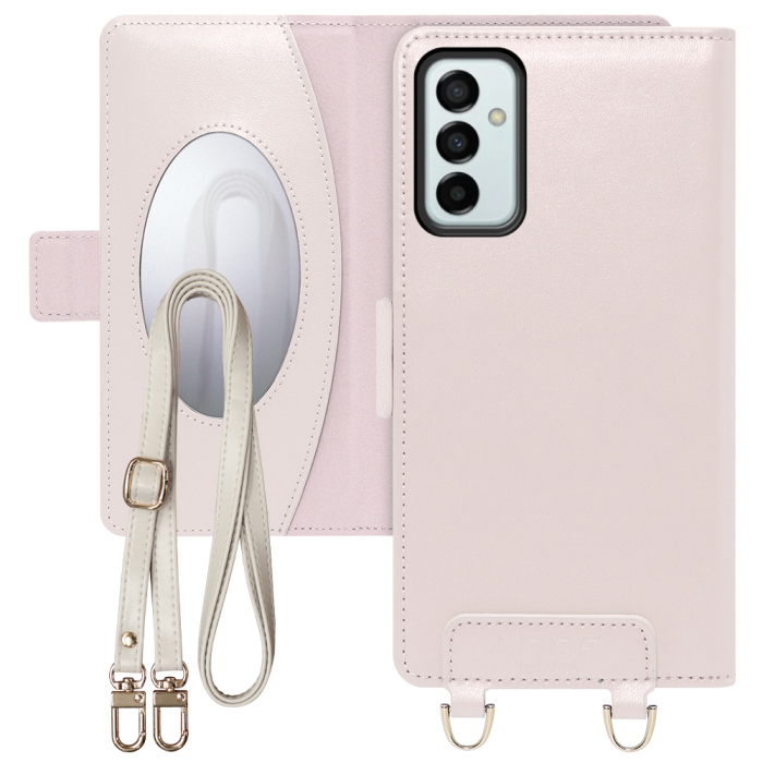 [ LOOF SWEET MIRROR Series ] Galaxy M23 5G m235g スマホケース  ショルダー付き手帳型スマホケース ミラー付き カードポケット 本革 [ Galaxy M23 5G ]