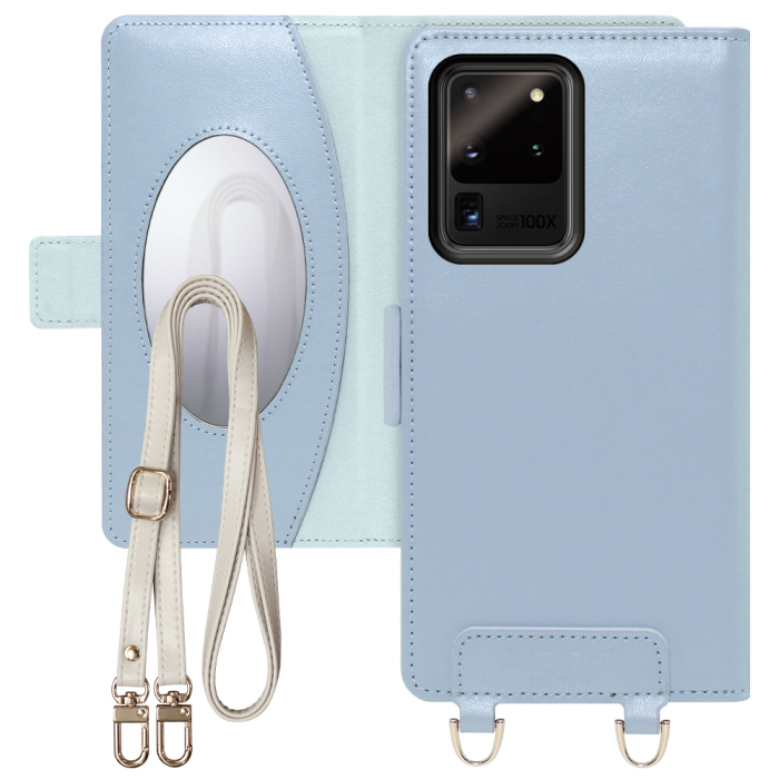 [ LOOF SWEET MIRROR Series ] Galaxy S20 Ultra s20ultra スマホケース  ショルダー付き手帳型スマホケース ミラー付き カードポケット 本革 [ Galaxy S20 Ultra 5G ]
