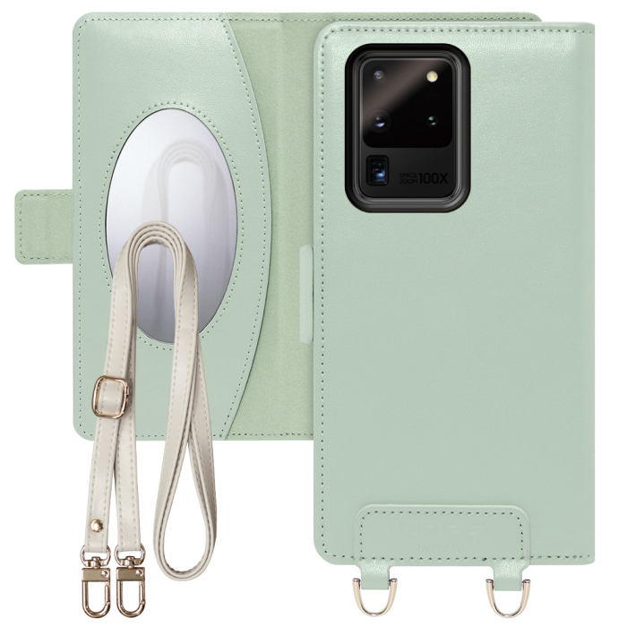 [ LOOF SWEET MIRROR Series ] Galaxy S20 Ultra s20ultra スマホケース  ショルダー付き手帳型スマホケース ミラー付き カードポケット 本革 [ Galaxy S20 Ultra 5G ]