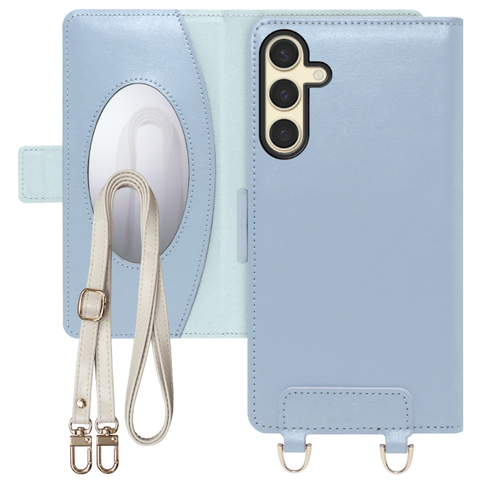 [ LOOF SWEET MIRROR Series ] Galaxy S24 s24 スマホケース  ショルダー付き手帳型スマホケース ミラー付き カードポケット 本革 [ Galaxy S24 ]