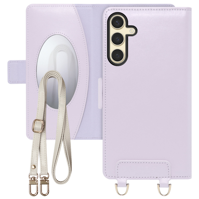 [ LOOF SWEET MIRROR Series ] Galaxy S24 s24 スマホケース  ショルダー付き手帳型スマホケース ミラー付き カードポケット 本革 [ Galaxy S24 ]