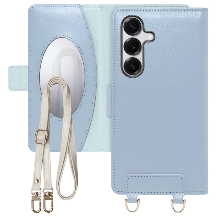 [ LOOF SWEET MIRROR Series ] Galaxy S25 SC-51F スマホケース  ショルダー付き手帳型スマホケース ミラー付き カードポケット 本革 [ Galaxy S25 ]