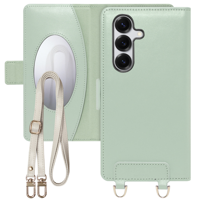 [ LOOF SWEET MIRROR Series ] Galaxy S25 SC-51F スマホケース  ショルダー付き手帳型スマホケース ミラー付き カードポケット 本革 [ Galaxy S25 ]