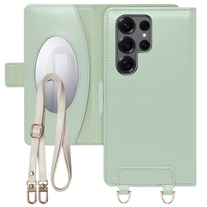 [ LOOF SWEET MIRROR Series ] Galaxy S25 Ultra SC-52F スマホケース  ショルダー付き手帳型スマホケース ミラー付き カードポケット 本革 [ Galaxy S25 Ultra ]