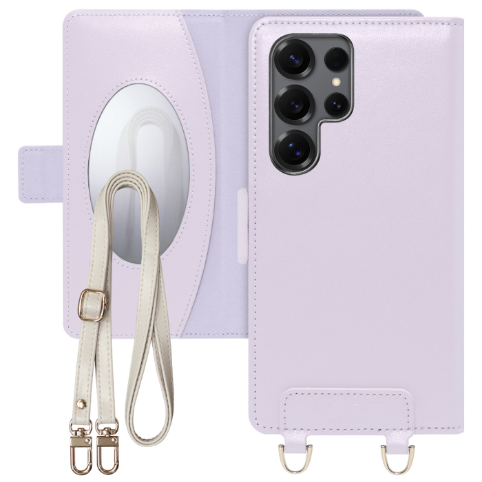 [ LOOF SWEET MIRROR Series ] Galaxy S25 Ultra SC-52F スマホケース  ショルダー付き手帳型スマホケース ミラー付き カードポケット 本革 [ Galaxy S25 Ultra ]