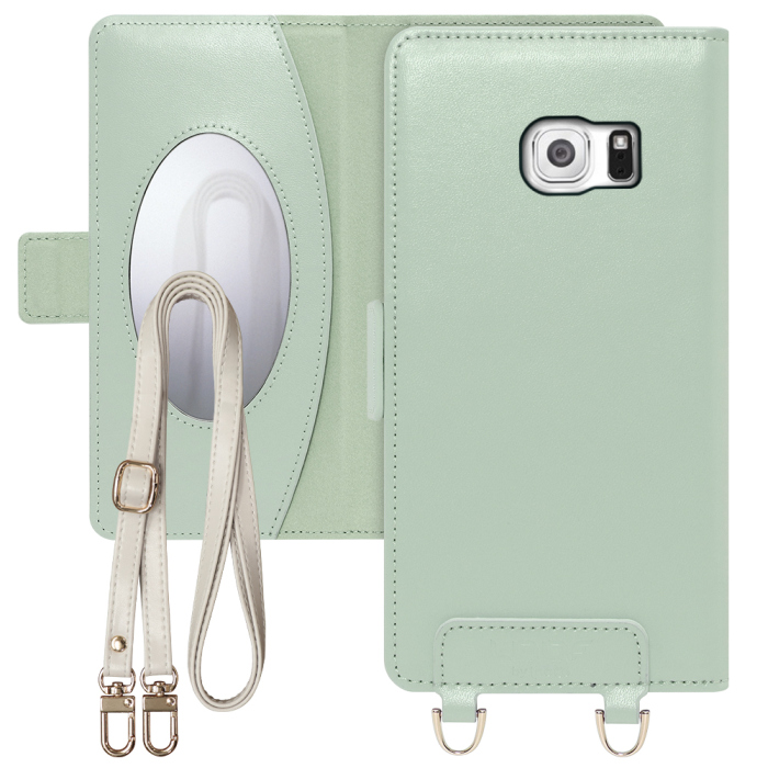 [ LOOF SWEET MIRROR Series ] Galaxy S6 SC-05G galaxys6 スマホケース  ショルダー付き手帳型スマホケース ミラー付き カードポケット 本革 [ Galaxy S6 ]