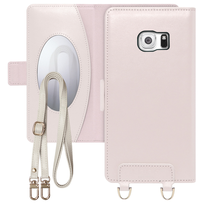 [ LOOF SWEET MIRROR Series ] Galaxy S6 SC-05G galaxys6 スマホケース  ショルダー付き手帳型スマホケース ミラー付き カードポケット 本革 [ Galaxy S6 ]
