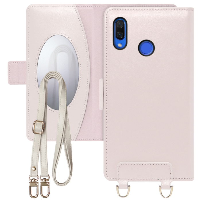 [ LOOF SWEET MIRROR Series ] HUAWEI nova 3 PAR-LX9 nova3 スマホケース  ショルダー付き手帳型スマホケース ミラー付き カードポケット 本革 [ HUAWEI nova 3 ]