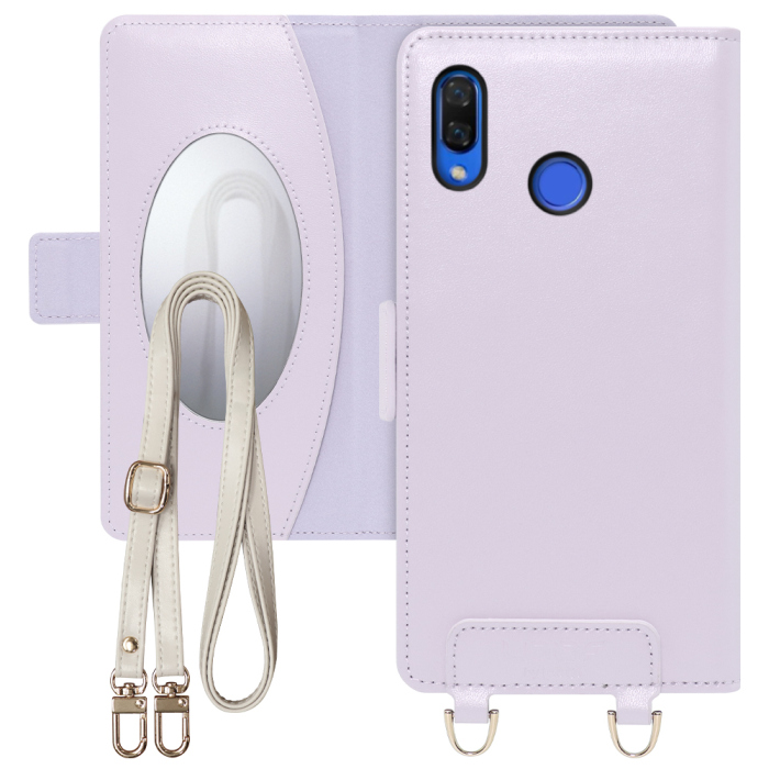 [ LOOF SWEET MIRROR Series ] HUAWEI nova 3 PAR-LX9 nova3 スマホケース  ショルダー付き手帳型スマホケース ミラー付き カードポケット 本革 [ HUAWEI nova 3 ]